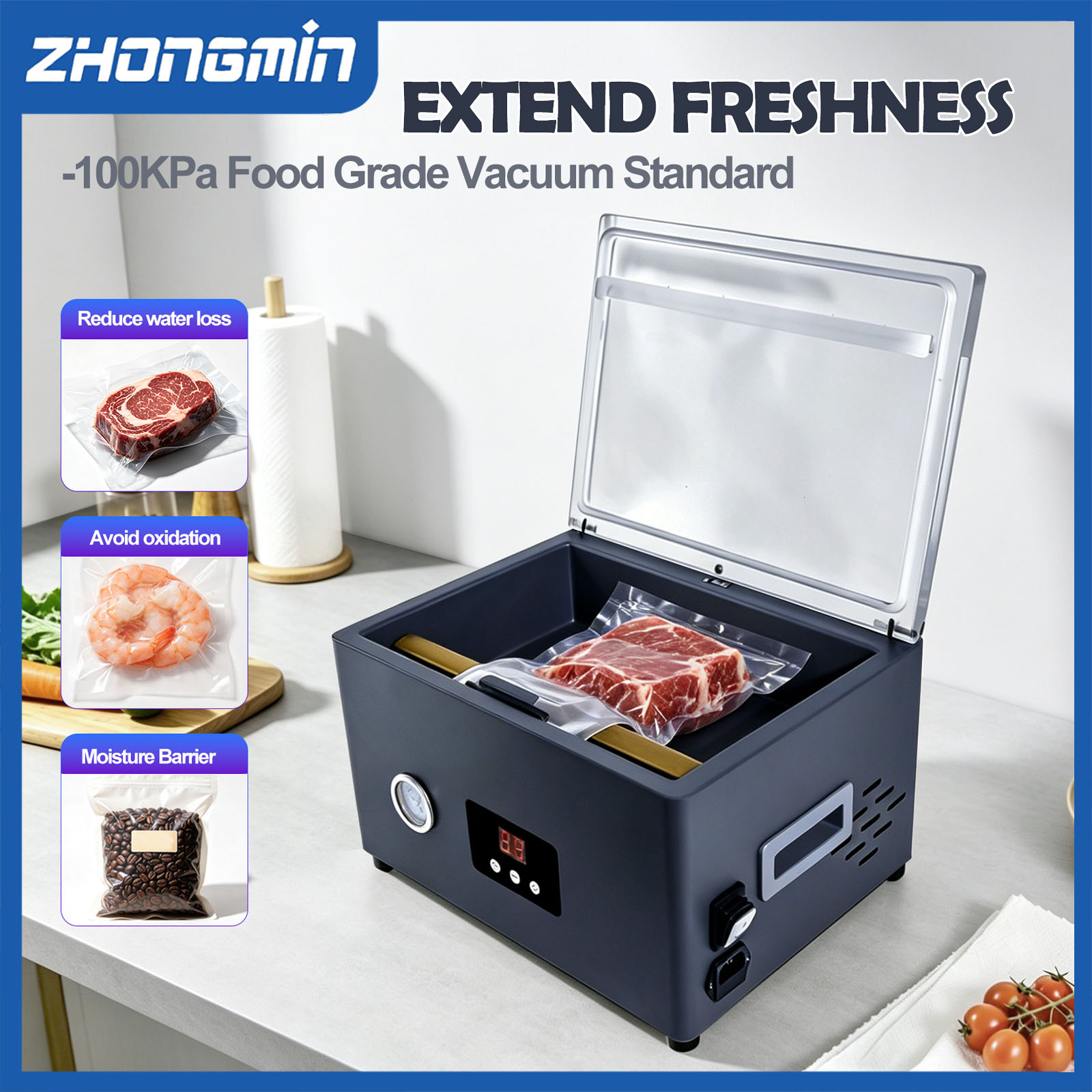 ZM-CVS300 – электрическая ваку – обзор и цена Food Vacuum Sealer Machine